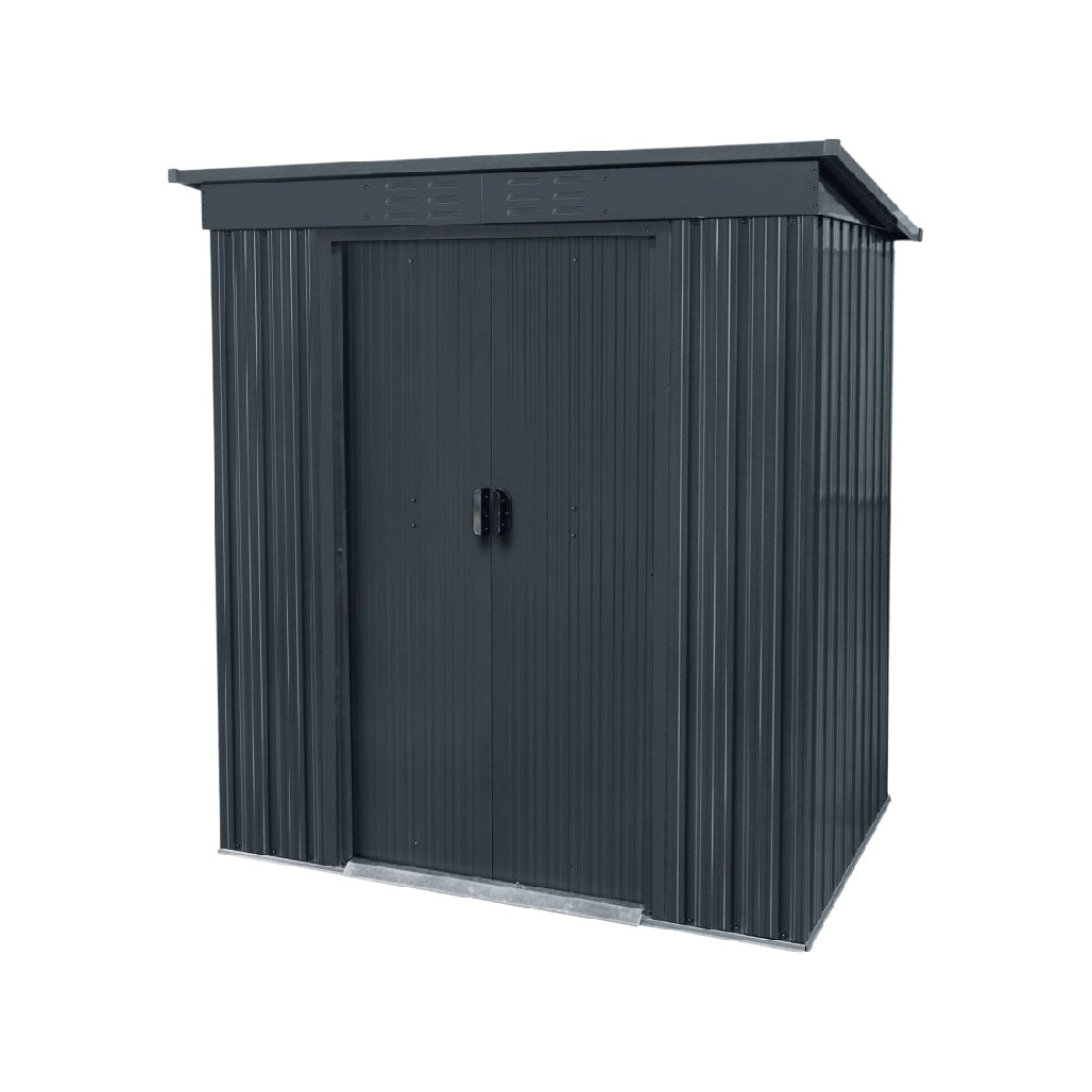 Metal Garden Shed for Outdoor Storage - Galvanized Steel - 120 x 80 x 180