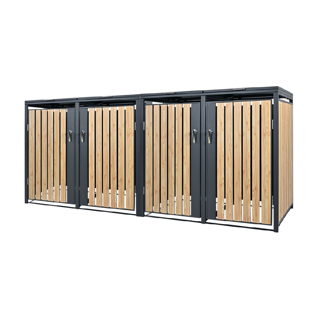 Outdoor Storage Shed for Garden Tools in Metal and Wood - 180 x 70 x 90