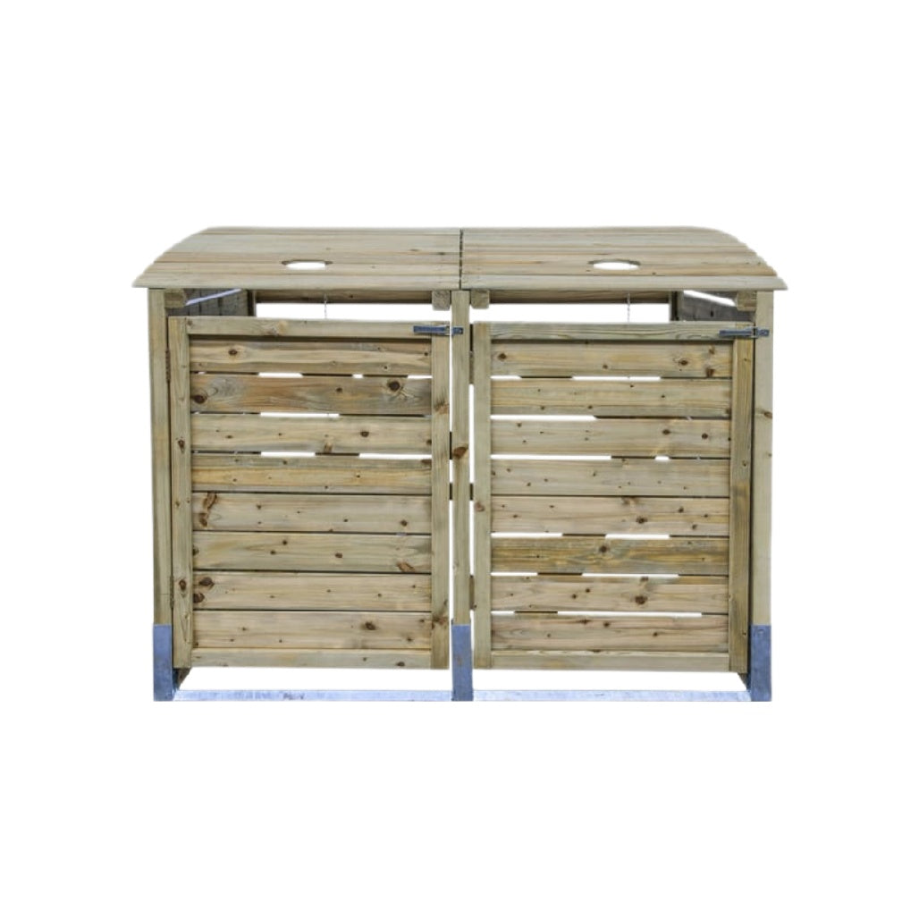 Wooden Outdoor Recycling Bin for Garden Use - 150 x 60 x 85